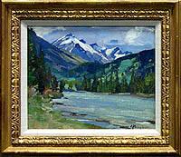 Landscape Sketch - Bow River,below bridge,Banff 1923