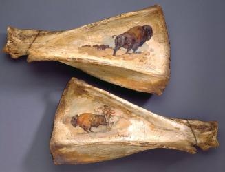 Indian Buffalo Hunt (on bison bone)