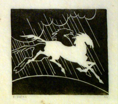 Two Stallions in the Rain