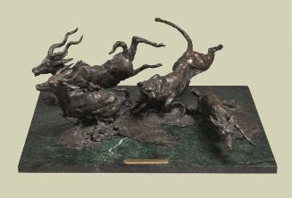 Leopard and Three Lesser Kudus