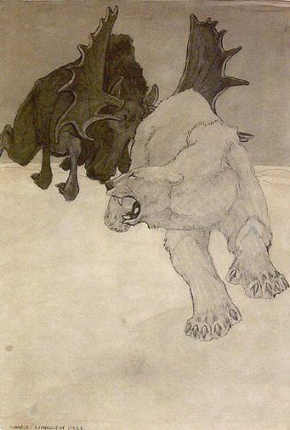 Moose Charging a Polar Bear