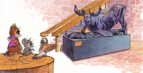 Original Illustration for Jackson Hole's Carl Discovers Wildlife Art