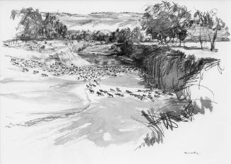 Wildebeest Crossing the Mara River