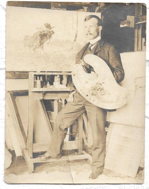 Untitled-Photograph of Carl Rungius in his studio