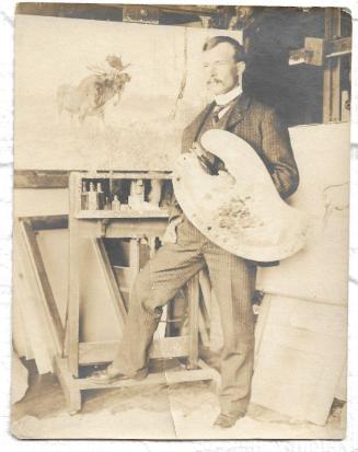 Untitled-Photograph of Carl Rungius in his studio