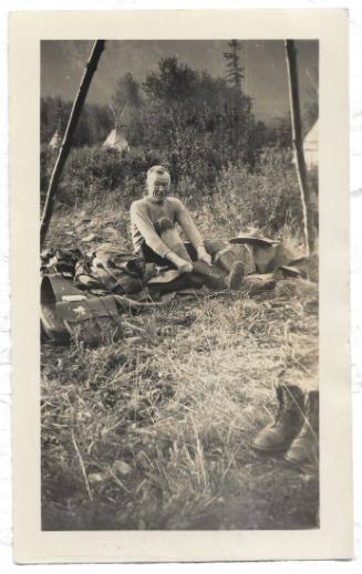 Untitled-Rungius in a camp setting