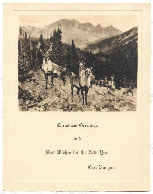 Christmas Card-Mountain Caribou - Continental Divide